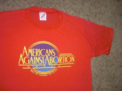 #ad Vintage 80s AMERICAN#x27;S AGAINST ABORTION Pro Life Jerzees red shirt M $24.66