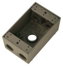 BWF/Teddico B75-22AV 1-Gang Weatherproof Outlet Box 3/4" with 5 Outlet BRONZE