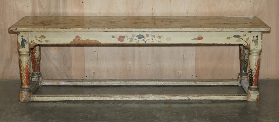IMPORTANT ANTIQUE GEORGIAN CHINOISERIE CIRCA 1800 CHINESE REFECTORY DINING TABLE - Image 3 of 4
