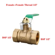 1Pc Brass Ball Valve BSP Thread 1/2'' Female To 1/2'' Female Air Water Valves