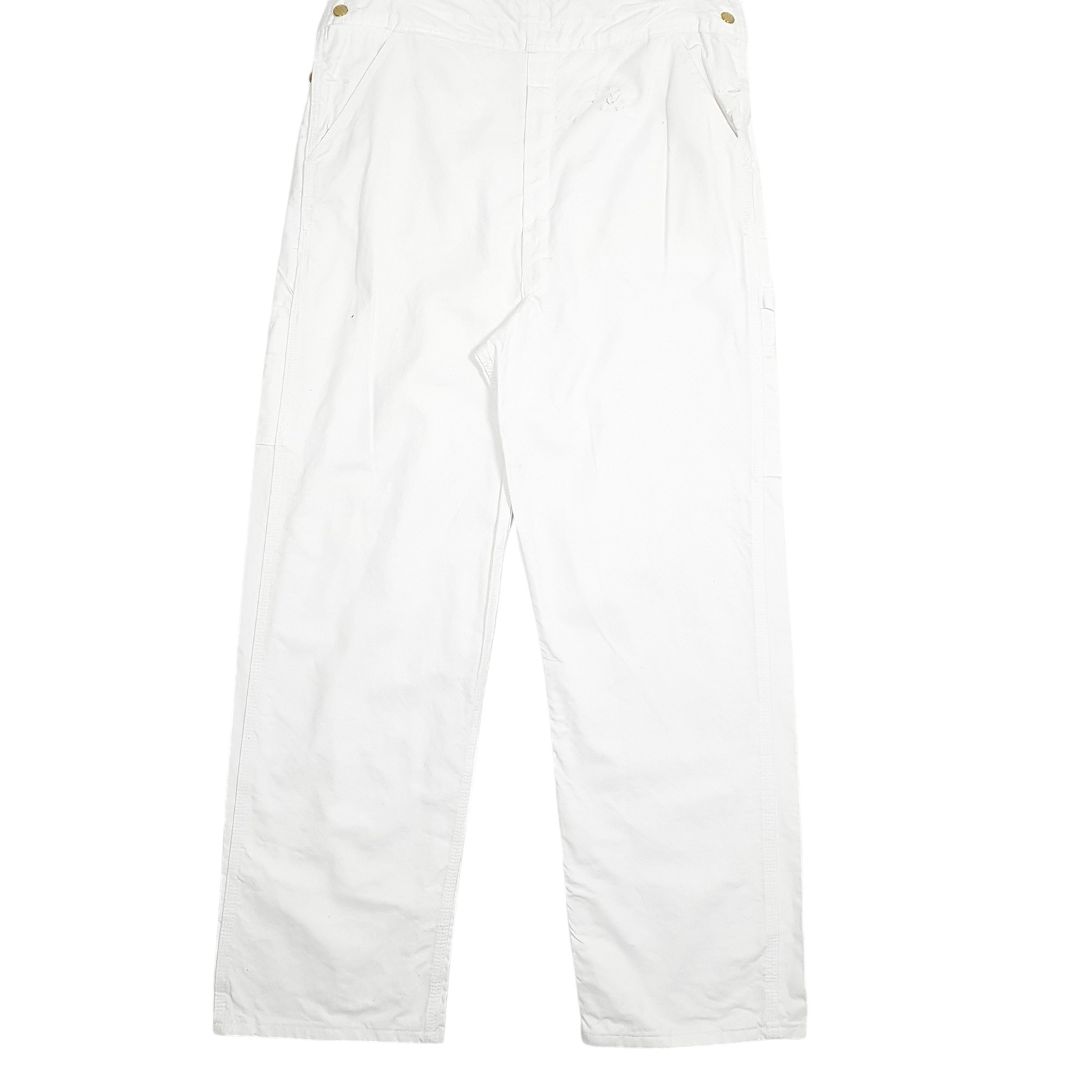 DICKIES Painters Denim Overalls Bib Google Dungaree Trousers White  W34 L32 image 3