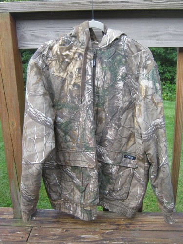 INSULATED HOODED CAMO JACKET SIZE 