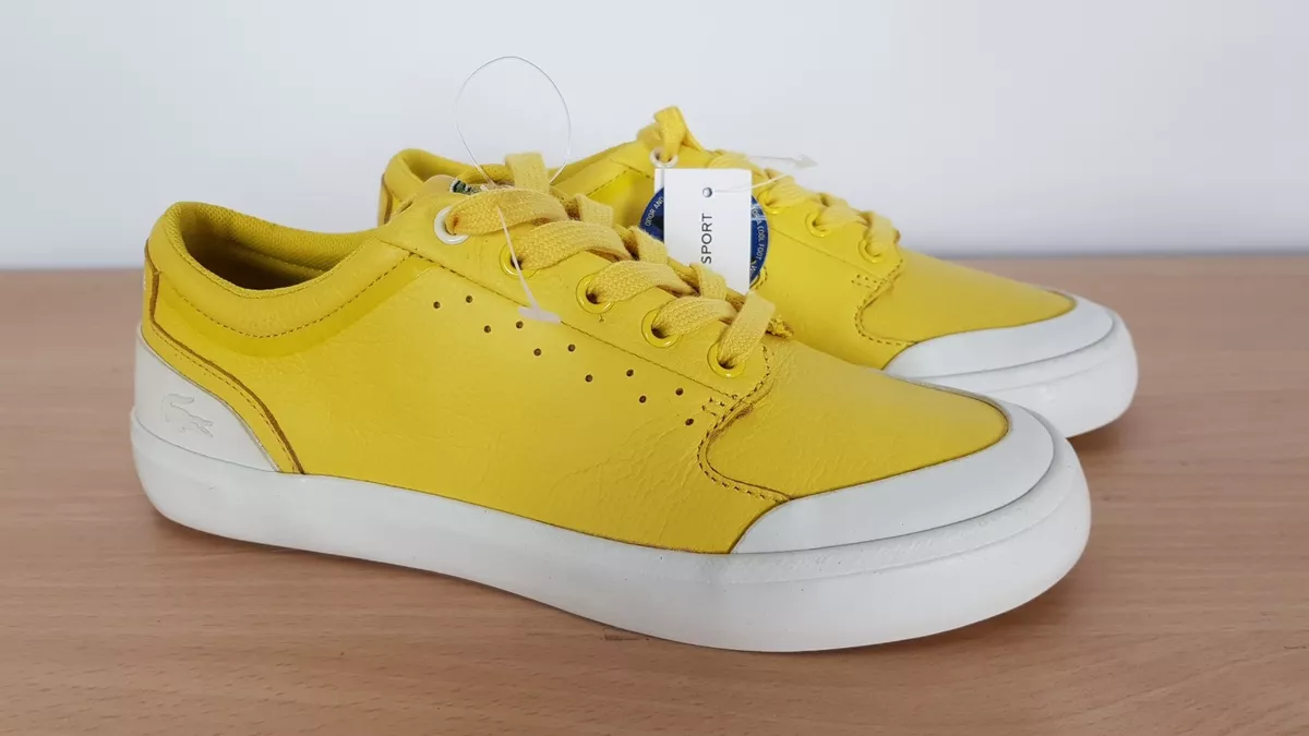 Lacoste Sport Ladies 4HND.15 Yellow Leather Flats Pumps Shoes, 4 EU 37 | eBay