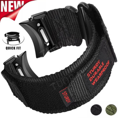 Quick Fit Nylon Armband für Samsung Galaxy Watch 7 FE 6 5 4 40 44mm 4 6 Classic