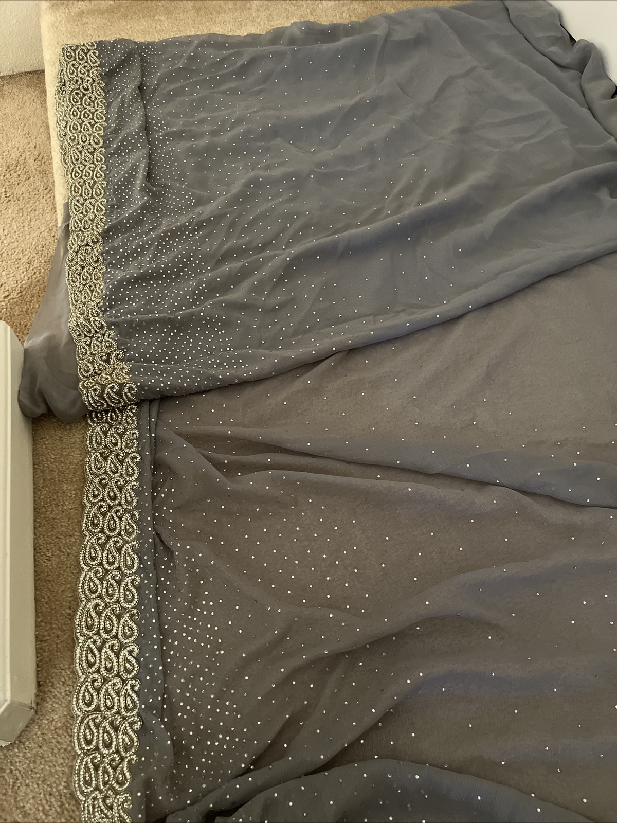 gray silver saree - image 1