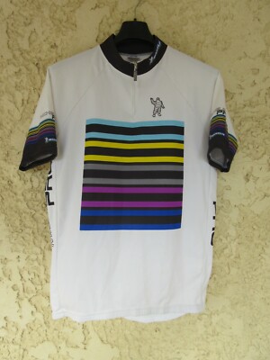 Maillot cycliste MICHELIN PRO SMS SANTINI cycling shirt blanc Bibendum