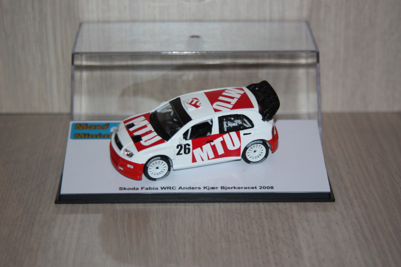Skoda Fabia WRC 1/43e Anders Kjaer Bjerkeracet 2008 miniature en métal
