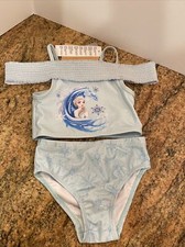 Disney Store Frozen Queen Elsa UPF50 Tankini Swim Bathing Suit Toddlers SZ 4 NW