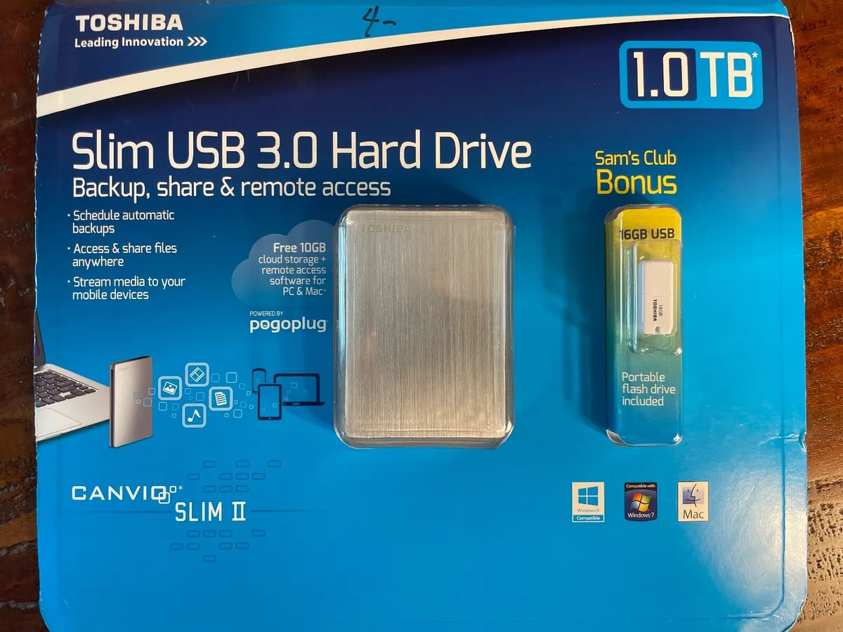 Dum hvad som helst sammensatte Toshiba Canvio Slim II 1.0 TB USB 3.0 Hard Drive - NIP SEALED | eBay