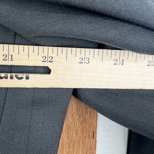 Balmain Suit Mens 42XL Green Pinstripe Double Breasted 6x1 100% Wool Pants 34x36 - Picture 4 of 19