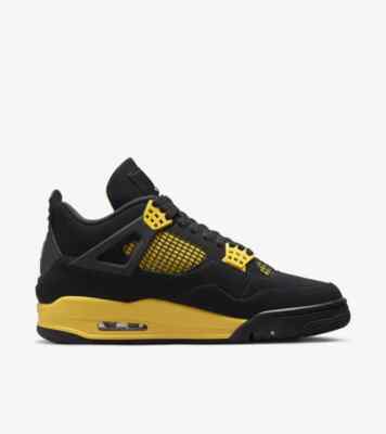 Nike Air Jordan Retro 4 IV Thunder Tour Yellow Black 2023 Mens