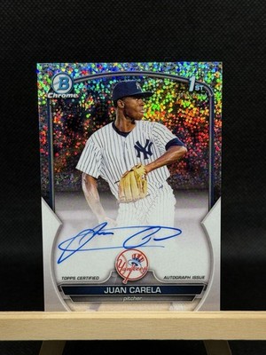 2023 Bowman Chrome 1st Autographs Juan Carela Speckle Refractor /299 #CPA-JCA