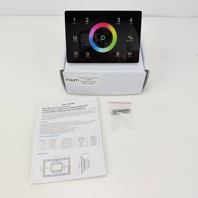 4 Zone RGBW LED Touch Panel Controller DMX512 Master RF Remote Wall Mount T14