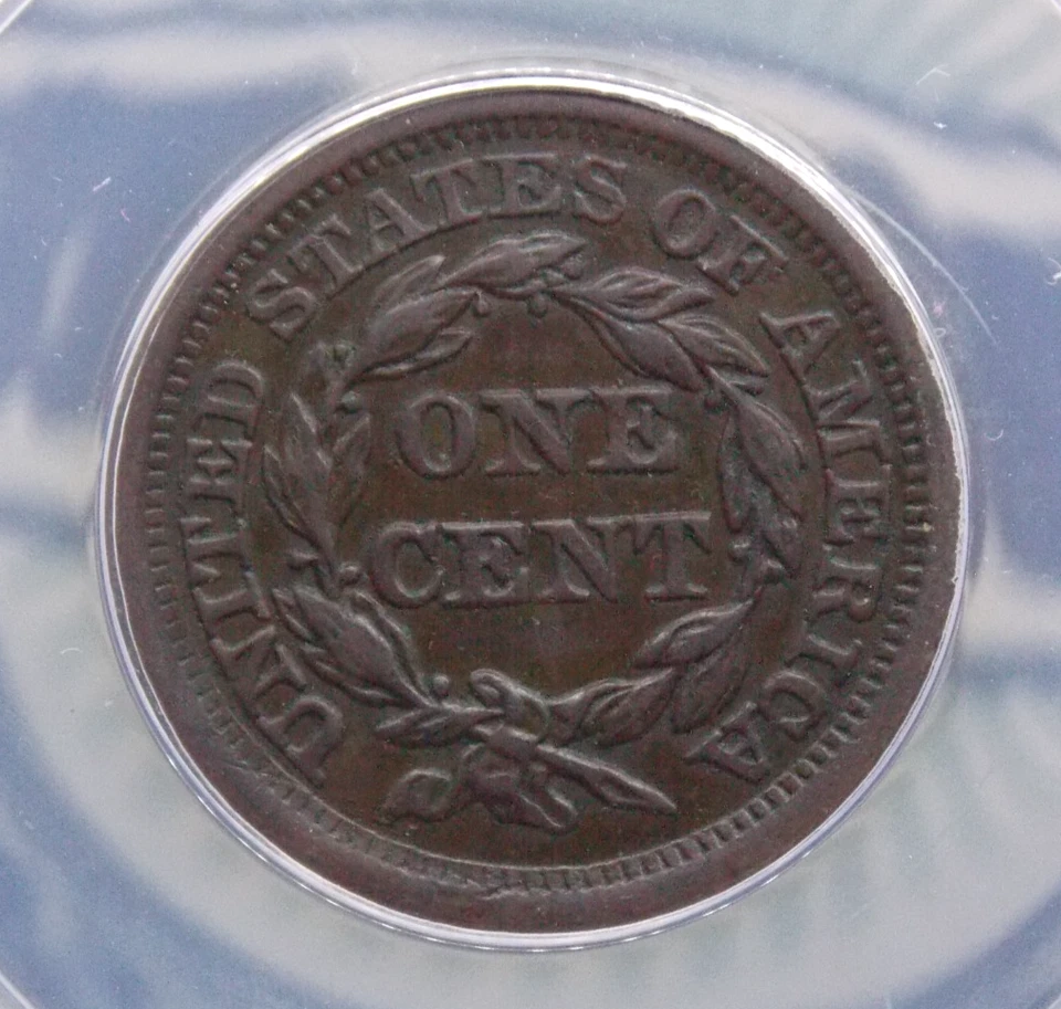 1855 Braided Hair Large Cent *KNOB on EAR* N-9 1c ANACS EF45 XF #916 Extra Fine - Image 2 of 4