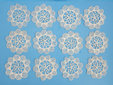 Vtg Set of 12 Antique Crochet Lace Doilies Coasters Delicate Design 3-3/4  