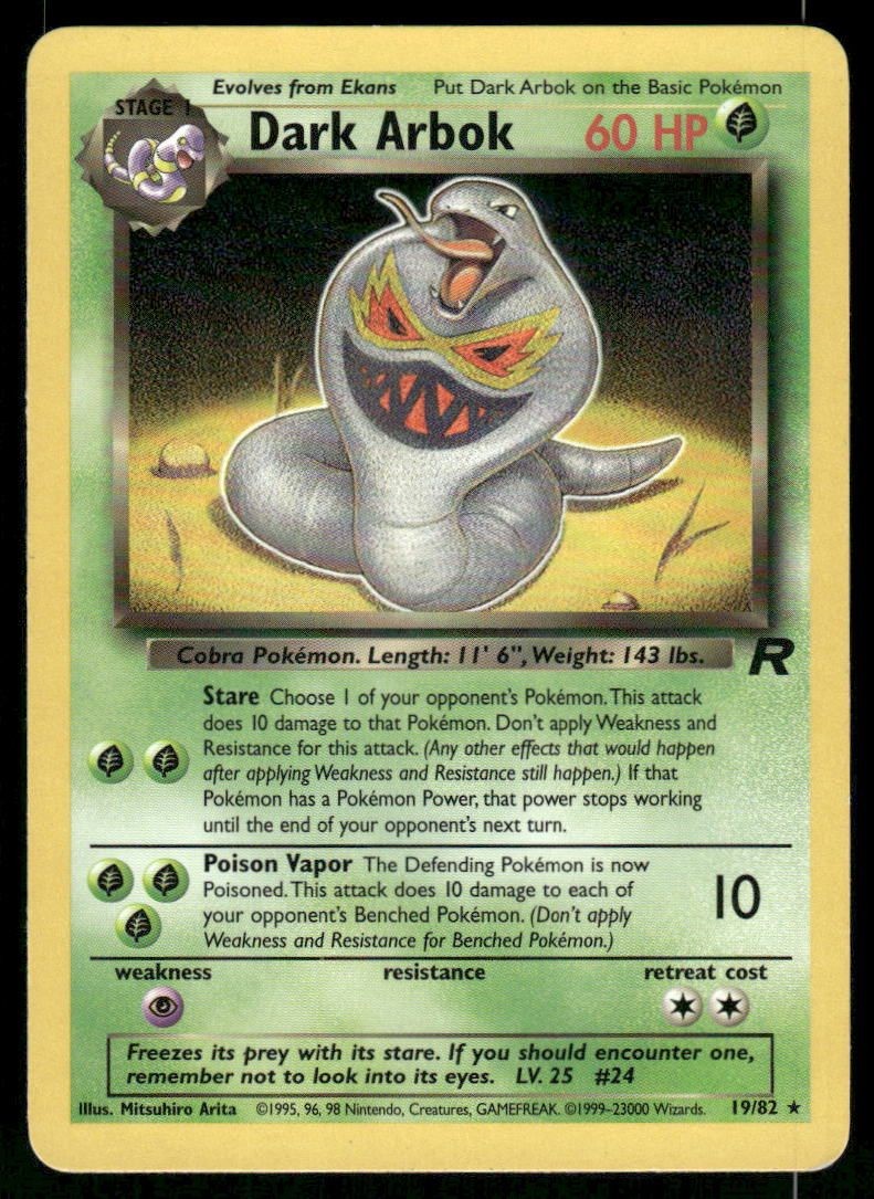 Dark Arbok (19) 19/82 Rare Unlimited Team Rocket NM