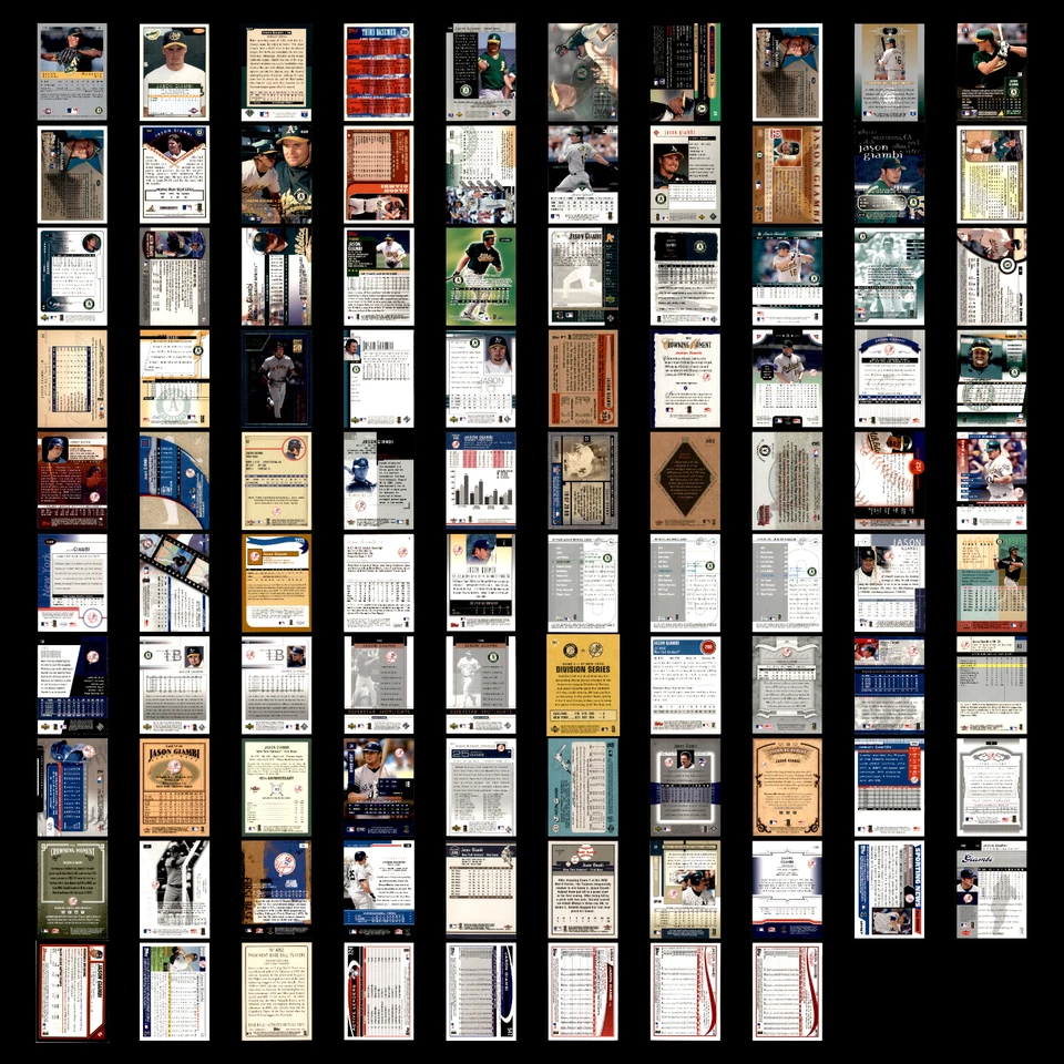 Lote 98 tarjetas de béisbol diferentes Jason Giambi 1993 (RC)-2014 OAK A's/NYY/COL/CLE Foto 2 de 4