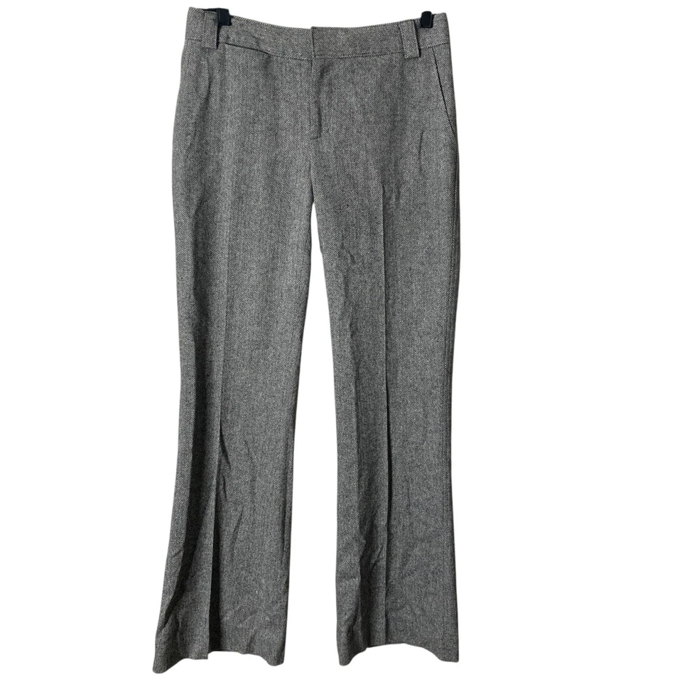 Pantalones Club Monaco para mujer talla 4 lana negro gris espiga Foto 3 de 4