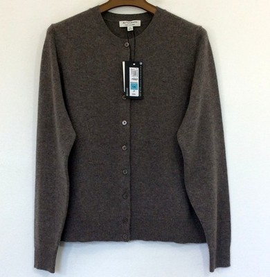 M&S Autograph 100 % Kaschmir Strickjacke Größe 14 neu mit Etikett Muskatnuss lange Ärmel UVP 95 £