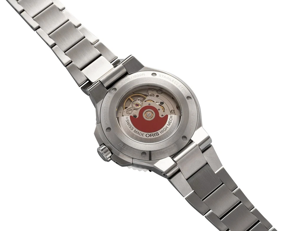 Oris Aquis Data Automatico IN Acciaio Multicolore Subacqueo Orologio da Uomo 733 - Immagine 4 di 4