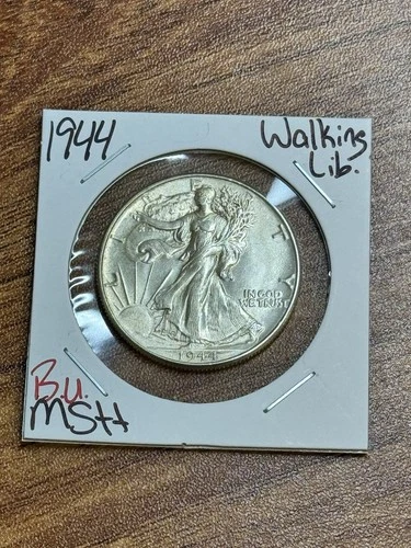 1944 P Walking Liberty Silver Half Dollar BU Uncirculated MS+ US Coin (Raw18135)