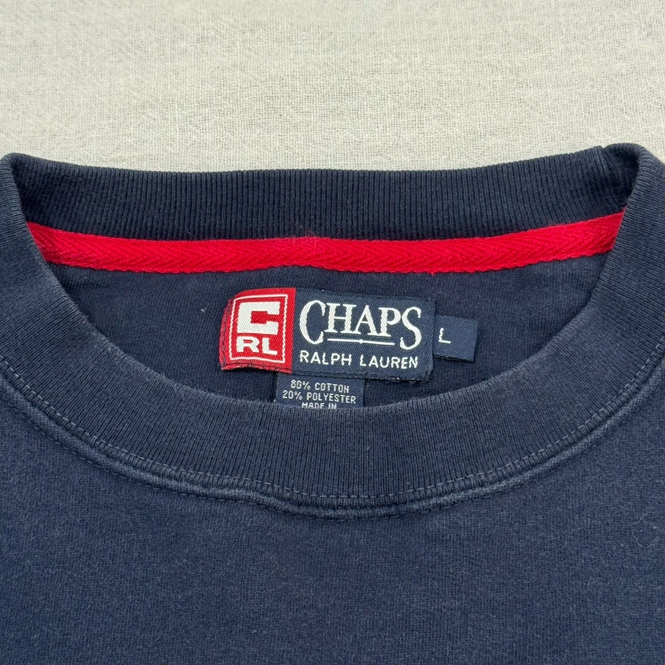 Sudadera Pullover Ralph Lauren Chaps Años 90 De Colección Para Hombre Grande Deletreada Bandera de EE. UU. Foto 4 de 4