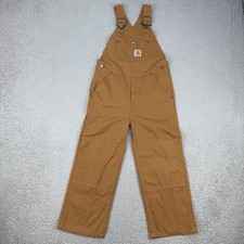 Carhartt Overalls Kids Size 6 Brown Duck Canvas Bib Workwear Pants Original Fit