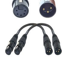 WJSTN 3 Pin XLR Male to 5 Female DMX Adapter Cable 8 inches, black