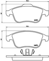 Brembo Bremsbelagsatz, Scheibenbremse P 68 045 FüR Renault