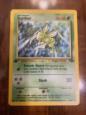 Pokemon Scyther Jungle 10/64 1st Edition Holo Rare HP/Damaged | eBay