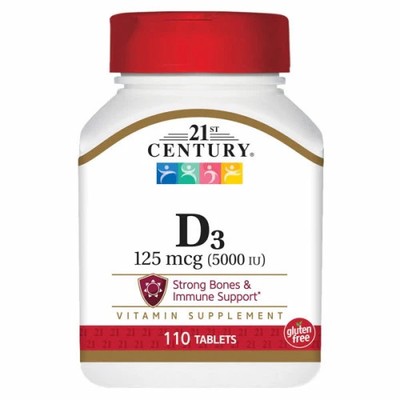 Vitamin D3 5000IU 110 Tabs 125mcg by 21st Century