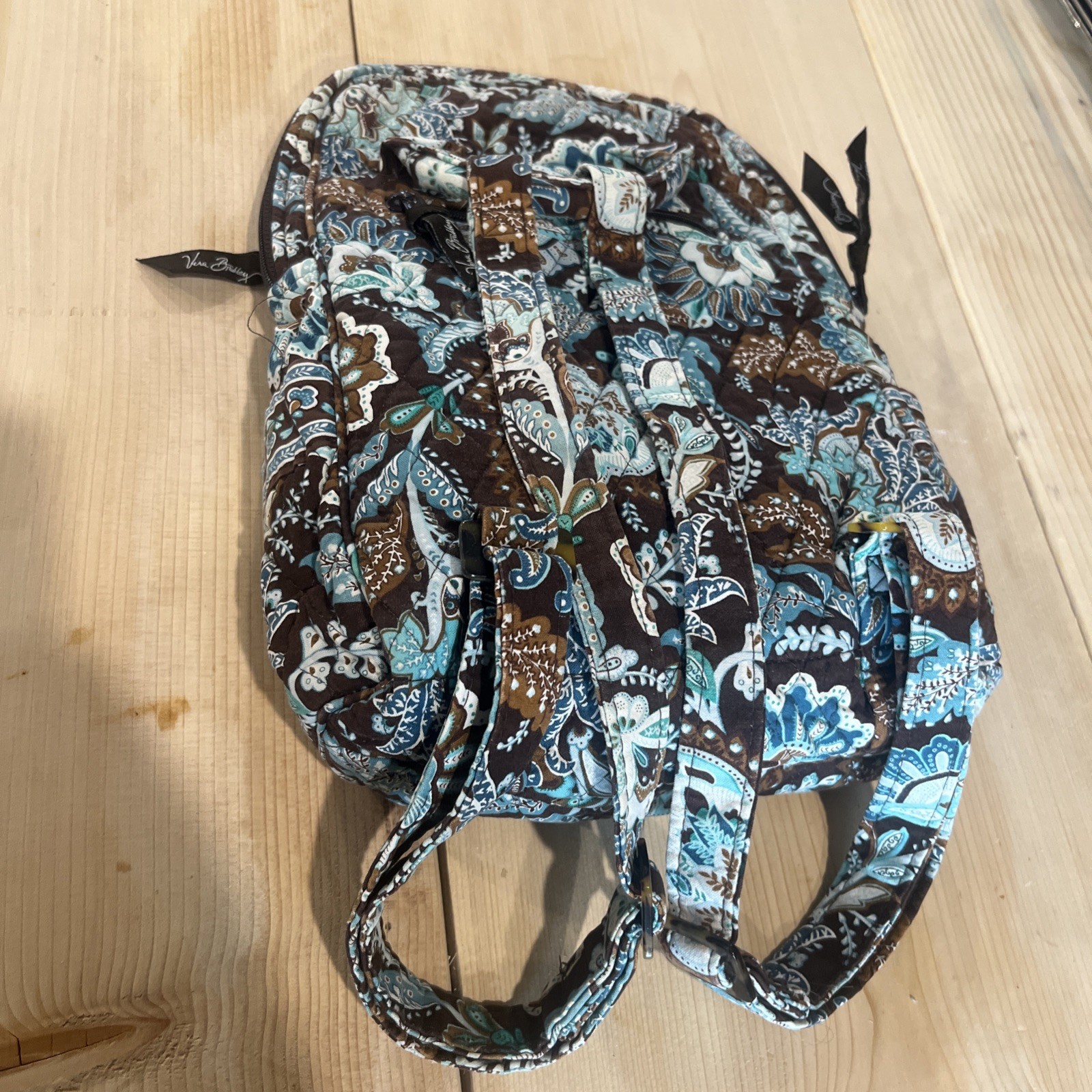 Vera Bradley Backpack Purse RETIRED Java Blue Pat… - image 7