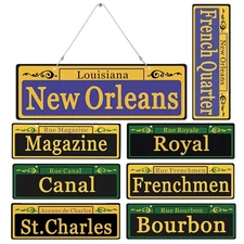 Mardi Gras Decorations 8 Set, Duplex Printed New Orleans Street Signs with 8x...