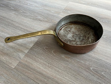 heavy old copper and brass pan ( b etched )