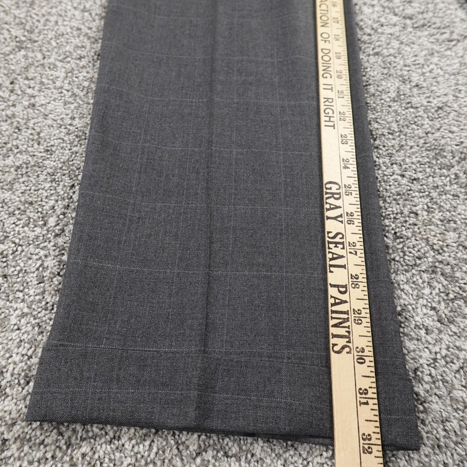 Pantalones Jos A Bank Para Hombres 37X32 Gris Lana Pantalones Vestido Pantalones Plisados Puños Trabajo Foto 3 de 4