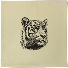 40cm x 40cm 'Tiger Head' Canvas Cushion Cover (CV00040341)