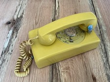 Western Electric Yellow Wall Telephone A/B 554 Rotary Dial