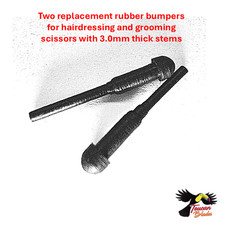 Two bumper stoppers for hairdressing, barber or grooming scissors 3.0mm stem