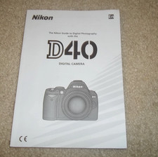 MINT Cond. Nikon D40 DSLR Camera Instruction Owners Manual Book in English