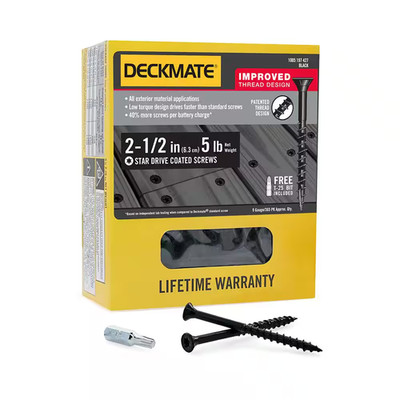#9 X 2-1/2 In. Black Exterior Self-Starting Torx Drive Flat-Head Deck Screw (5 L
