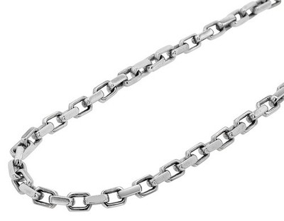 Echte massive Kabel Hermes Gliederkette Halskette 5 mm 10 K oder 14 K Weißgold 18-26 Zoll