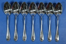 7 x Gorham Studio Glossy Stainless Oval Soup Spoons 7”