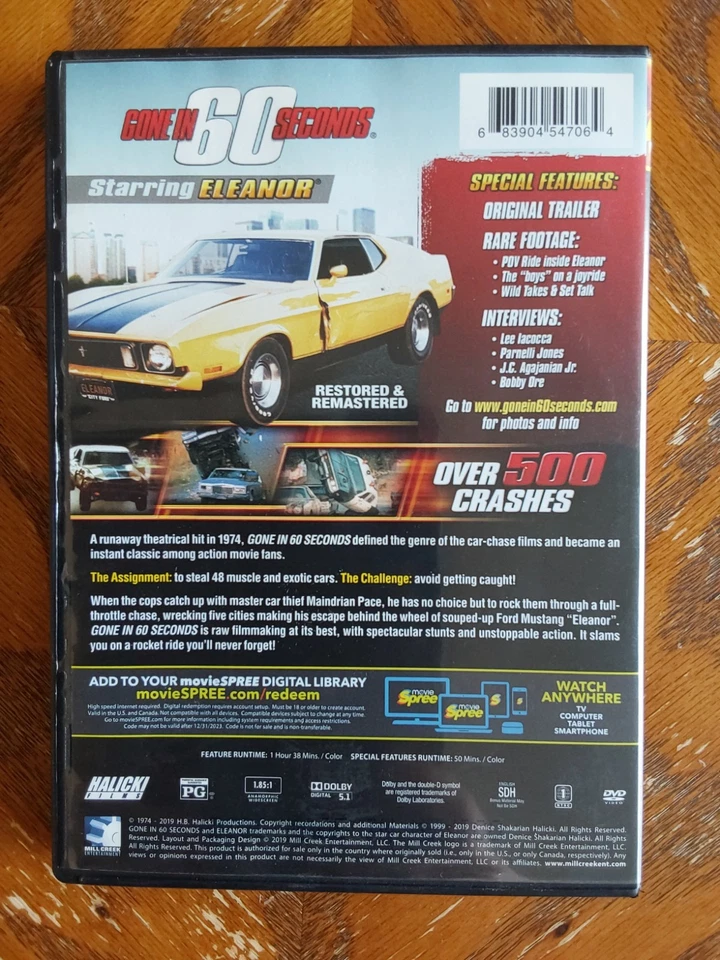 GONE IN 60 SECONDS  H.B. Halicki 1974 Car Chase Classic DVD Foto 3 de 3