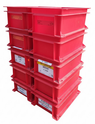 10 Stück gebrauchte 5L Euro Stapel Kunststoff Lagerboxen 300x200x120mm Schwerlast