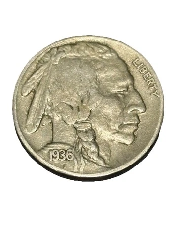 1936-S Indian Head Buffalo Nickel 5c Uncirculated Condition