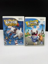 Rayman Raving Rabbids 1 & 2 Nintendo Wii Games Bundle Complete Tested