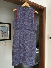J.CREW Women's Blue Tweed Dress Sleeveless, Size 8