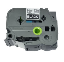 Brother TZE-355 White on Black Tape Laminated 24mm 8m Label PTouch Genuine