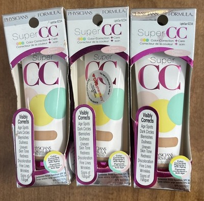 3 PHYSICIANS FORMULA SUPER CC COLOR CORRECTION CARE Cream Foundation LIGHT 2022