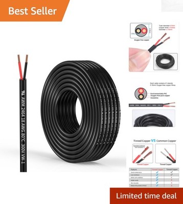 Oxygen-Free Copper 18 Gauge Electrical Wire - 300V Durable PVC Insulated Cable